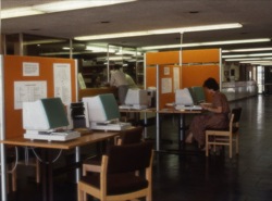 Using technology on the ground floor of the library